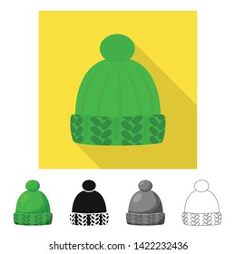 Vector design of clothing and cap icon. Set of clothing and beret stock vector illustration.