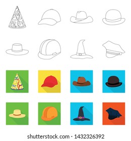 Vector design of clothing and cap icon. Collection of clothing and beret vector icon for stock.