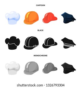 Vector design of clothing and cap logo. Set of clothing and beret vector icon for stock.