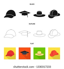 Vector design of clothing and cap logo. Collection of clothing and beret vector icon for stock.