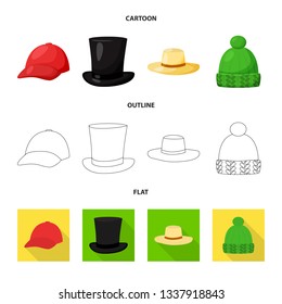 Vector design of clothing and cap logo. Collection of clothing and beret vector icon for stock.