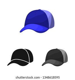 Vector design of clothing and cap logo. Set of clothing and beret stock vector illustration.