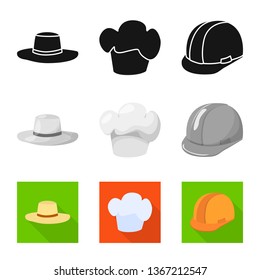 Vector design of clothing and cap logo. Collection of clothing and beret vector icon for stock.