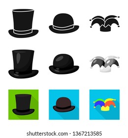 Vector design of clothing and cap logo. Collection of clothing and beret vector icon for stock.