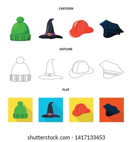 Vector design of clothing and cap logo. Collection of clothing and beret stock vector illustration.