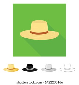 Vector design of clothing and cap logo. Set of clothing and beret stock vector illustration.
