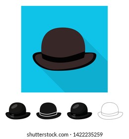 Vector design of clothing and cap logo. Collection of clothing and beret stock vector illustration.