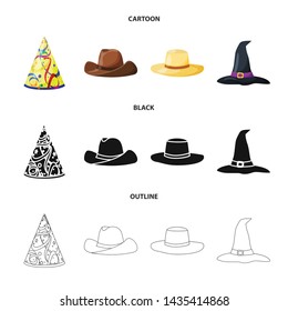 Vector design of clothing and cap logo. Set of clothing and beret vector icon for stock.