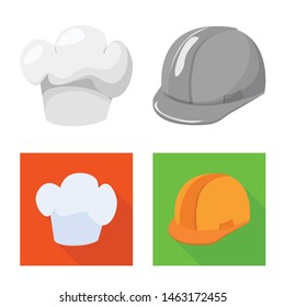 Vector design of clothing and cap logo. Collection of clothing and beret vector icon for stock.