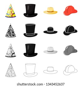 Vector design of clothing and cap sign. Set of clothing and beret vector icon for stock.