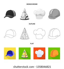 Vector design of clothing and cap sign. Set of clothing and beret vector icon for stock.