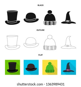 Vector design of clothing and cap sign. Collection of clothing and beret vector icon for stock.