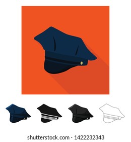 Vector design of clothing and cap sign. Collection of clothing and beret vector icon for stock.