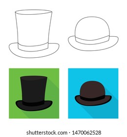 Vector design of clothing and cap sign. Collection of clothing and beret vector icon for stock.