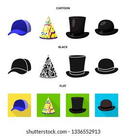 Vector design of clothing and cap symbol. Collection of clothing and beret stock vector illustration.