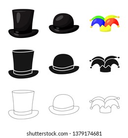 Vector design of clothing and cap symbol. Collection of clothing and beret stock vector illustration.