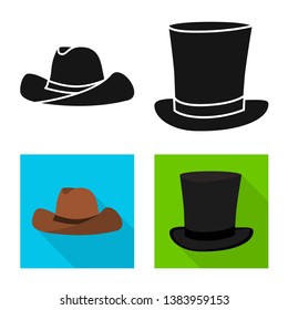 Vector design of clothing and cap symbol. Collection of clothing and beret vector icon for stock.