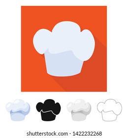 Vector design of clothing and cap symbol. Collection of clothing and beret stock symbol for web.
