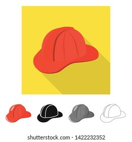 Vector design of clothing and cap symbol. Set of clothing and beret vector icon for stock.