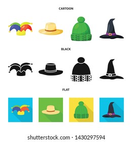 Vector design of clothing and cap symbol. Set of clothing and beret vector icon for stock.