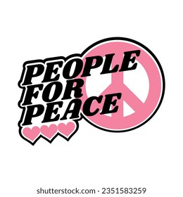 vector design for clothing store t-shirt with people for peace lettering suitable for your brand