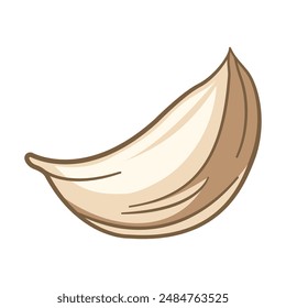 Vector Design of A Clove of Garlic Spice Food Vegetable