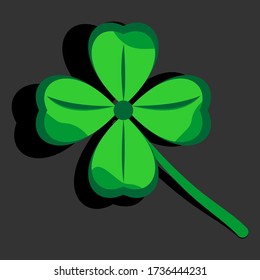 Vector design of a clover leaf graphic with shadows