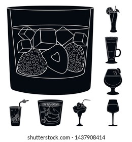 Vector design of club and ingredient icon. Collection of club and drink stock vector illustration.