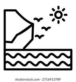 Estilo de ícone da costa de design de vetor