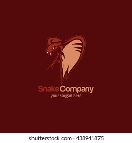 Vector Design cobra snake logo template. flat style