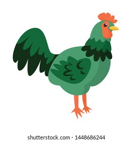 Vector design of cock and bird logo. Collection of cock and feather vector icon for stock.