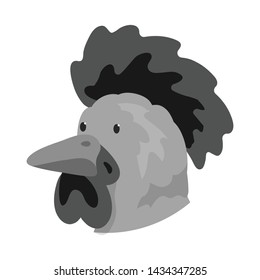 Vector design of cock and face icon. Collection of cock and husbandry stock vector illustration.