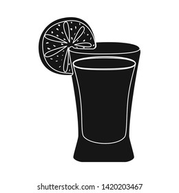 Vector design of cocktail and glass logo. Set of cocktail and lemon vector icon for stock.