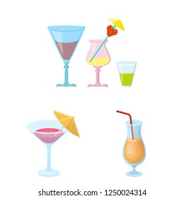 Vector design of cocktail and menu icon. Collection of cocktail and margarita stock symbol for web.