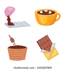 Vector design of cocoa and beans sign. Set of cocoa and sweetness stock vector illustration. - Powered by Shutterstock - Get 15% off with code: PIKWIZARD15