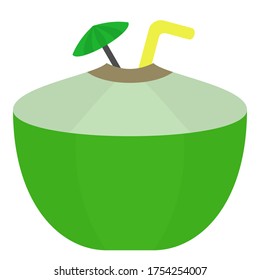 vector design of an coconut ice that is usually available on a beach