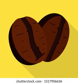 Vector design of coffee and bean symbol. Graphic of coffee and seed stock symbol for web.