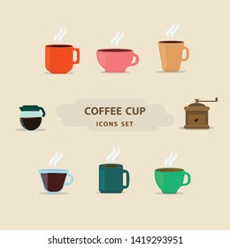 vector design coffee cup icons set