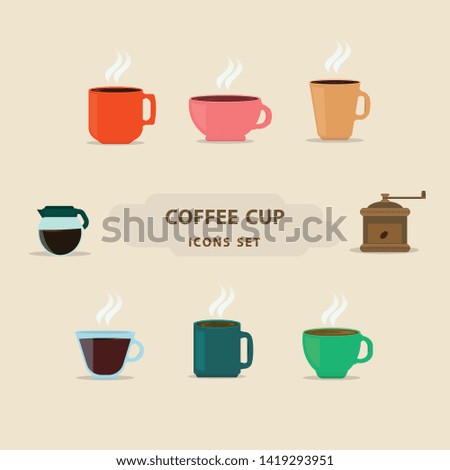 vector design coffee cup icons set