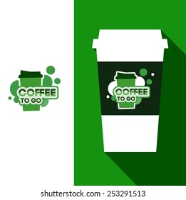 Vector Design Coffee Cup Logo for Coffee shop or Cafe. For Brochures and Flyers.