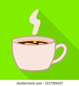 Vector design of coffee and cup symbol. Graphic of coffee and cafe stock symbol for web.