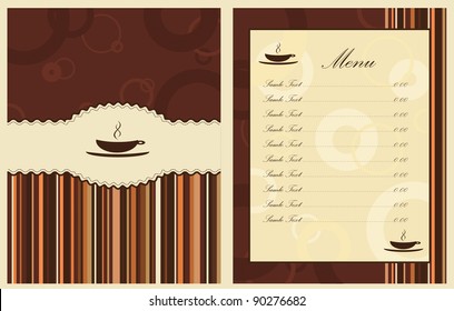 Vector design for coffee shop menu