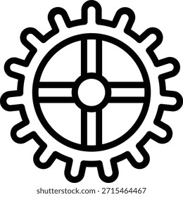 Estilo de icono de rueda dentada de diseño de Vector