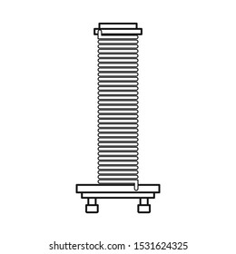 Vector design of coil and metal logo. Graphic of coil and spiral stock symbol for web.