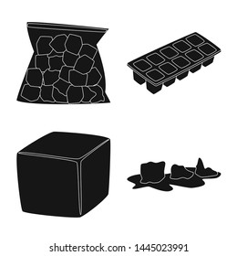 Vector design of cold and transparent icon. Set of cold and water vector icon for stock.