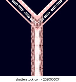 Vector design of collar shirts, t-shirt. Embroidery ethnic geometric for fabric, textile.