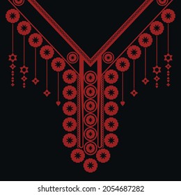 Vector design for collar shirts, shirts, T-shirt. Embroidery ethnic geometric elements for fabric, textile. graphics fashion wearing.