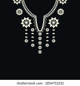 Vector design for collar shirts, shirts, T-shirt. Embroidery ethnic geometric elements for fabric, textile. graphics fashion wearing.