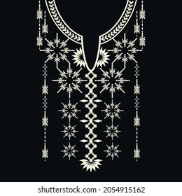 Vector design for collar shirts, shirts, T-shirt. Embroidery ethnic geometric elements for fabric, textile. graphics fashion wearing.