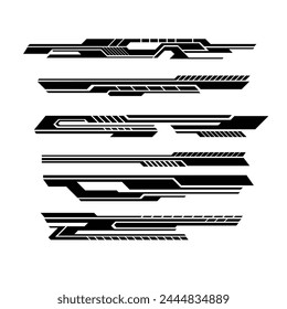 vector design collection of car strips decal stickers